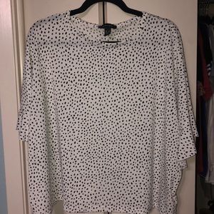 Flowy White Spotted Top